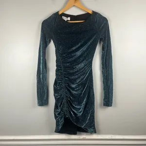 New House of CB Anoushka Shimmer Emerald Green Bodycon Women’s Dress XS thumbnail 2