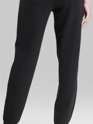 Wild Fable Women's Everyday Drawstring Joggers with Pockets - Black EUC thumbnail 3
