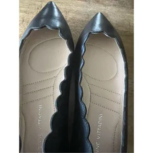 Nwot Adrienne Vittadini Black Leather Flats Size 7.5 thumbnail 4