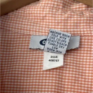 Old Navy Button Up Shirt Size XL Orange Gingham Cotton Preppy Business Casual thumbnail 7