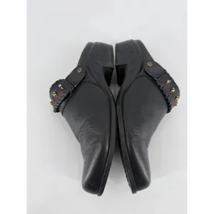 Ariat Clogs Women 8.5 Black Leather Beaded Whipstitch Western Boho Mules thumbnail 7