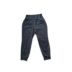 Old Navy High-Waisted Cloud Comfy Joggers Fleece lined Black Cross Waist Size L thumbnail 2