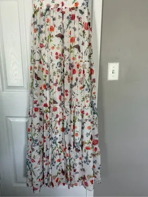 Ieena for Mac Duggal Floral Maxi Dress Gown Cottagecore Flowy Wedding Guest thumbnail 9