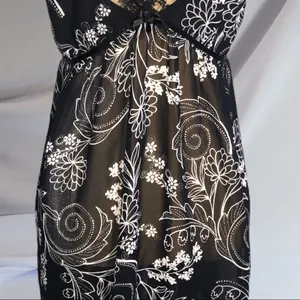 Apt9 semi sheer black nighty w/ white design thumbnail 3