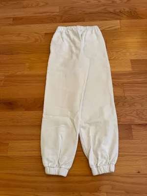 Brandy Melville White Rosa Sweatpants thumbnail 4