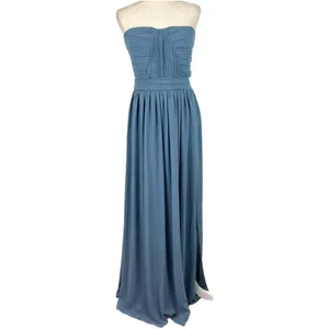 Lulus Endless Glamour Slate Blue Strapless Maxi Dress XL – Pleated Wedding Guest thumbnail 4