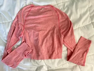 Gymshark Vital Seamless 2.0 Long Sleeve Crop Top Orange M thumbnail 4