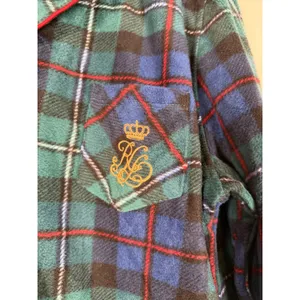 RRL Lauren Ralph Lauren Plaid Flannel Pajama Shirt Top‎ only Embroidered Logo XL thumbnail 2
