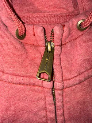 Carhartt Pink Full Zip Hoodie Sweatshirt with Embroidered Logo, Size L (12-14) thumbnail 4