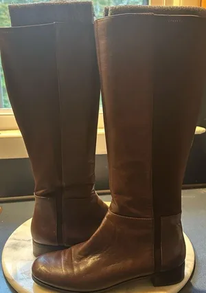 NINE WEST VINTAGE AMERICA Brown Leather Knee-High Selenao Riding Boots Sz 6.5 thumbnail 1