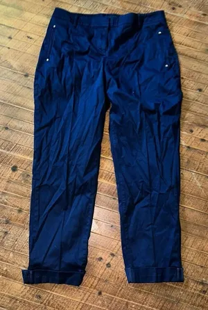 White House Black Market navy blue crop leg contour 6 slacks thumbnail 1