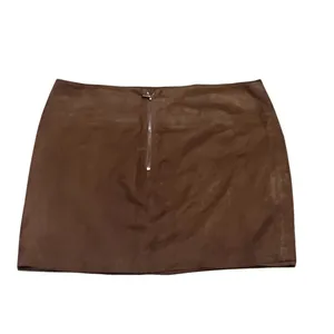 Alice + Olivia Skirt Womens Size 8 Brown Mini Back Zip Solid Minimalist thumbnail 6