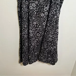 White Stag Women's Size 18 A-Line Flounce Skirt Black Gray Floral Zip Side thumbnail 7