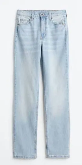 H&M Light Blue Straight Leg High Waist Jeans Us4 thumbnail 1