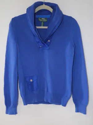 Ralph Lauren royal blue knit sweater thumbnail 1