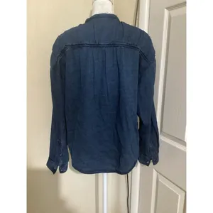 Pilcro Chambray Quarter Button Long Sleeve Chambray Blouse XS thumbnail 6