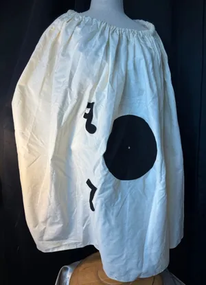 Vintage Handmade 50s Style Poodle Skirt Off White Record Music Note Costume thumbnail 1