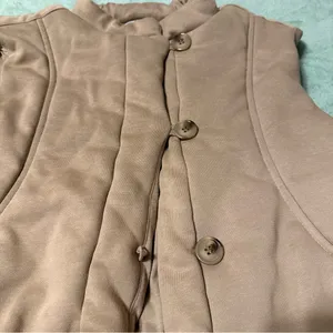 BKE Tan Padded Button Mock Neck Vest – L thumbnail 3