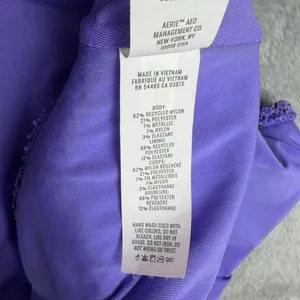 Aerie Lurex Crinkle Babewatch One Piece Swimsuit Purple Size XL thumbnail 11