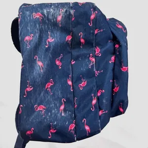 Trans by JanSport Pink Flamingo Backpack SuperBreak School Bag Navy Blue Pink thumbnail 6