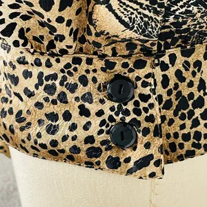 Vintage Leopard Print Blouse Animal Pattern Top Chic Street Style M/L thumbnail 8