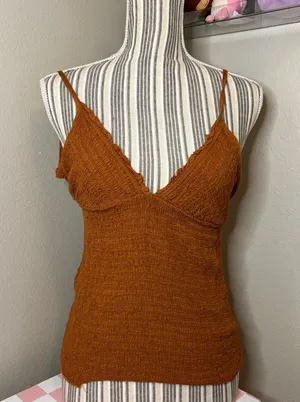 Anthropologie Rust Knit Spaghetti Strap Camisole thumbnail 1