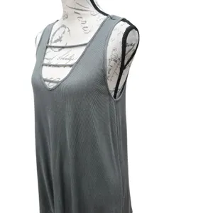 Torrid -1639 Super Soft Knits Green Ribbed Tank Top V Neck Sleeveless Size 0 / L thumbnail 4