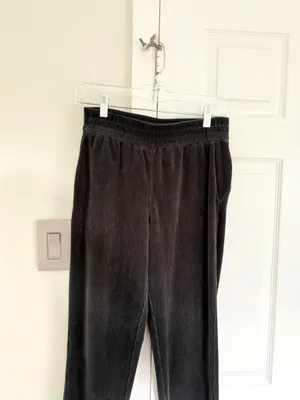Lululemon Women Scuba Mid-Rise Straight-Leg Pants Velvet Cord 7/8 Length 4 Black thumbnail 5