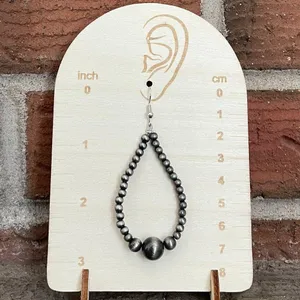Navajo Style Pearl Teardrop Earrings thumbnail 2