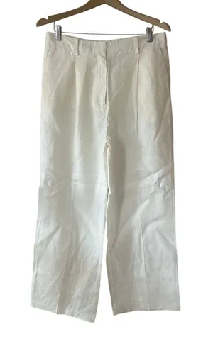 OAK + FORT Cream Linen Trouser Pants Size 12 thumbnail 1