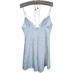 Selfie Leslie Floral Lace Tie Bust Mini Dress Medium White Coquette Bridal Event thumbnail 3