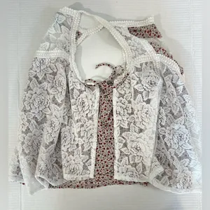 Maurice’s Medium Lace Bib Floral Under Design Flowy Double‎ Layered Tank Top M thumbnail 7
