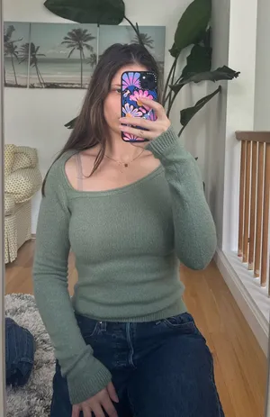 Off-The-Shoulder Sweater ASOS Knit thumbnail 1