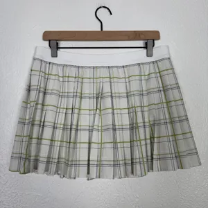 Lululemon High Rise Pleated Tennis Skirt Match Plaid Mini White Multi Size 12 thumbnail 3