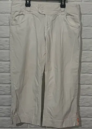 American Eagle Capri Pants Women's 10 White Cropped Nautical Beach thumbnail 1