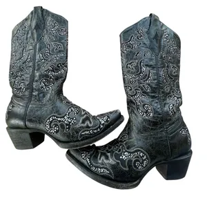 Corral Black Heeled Boots with Western Flair thumbnail 3