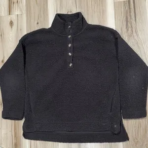 Aerie Brown Sherpa Pullover Sweatshirt Women’s Small thumbnail 1