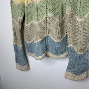 Loveshackfancy Deena Alpaca Wool Rainbow Pastel Zig Zag Cardigan Womens Small thumbnail 10