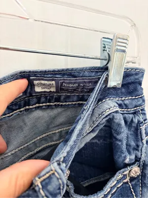 Miss Me Distressed Skinny Jeans in Blue Wash thumbnail 8