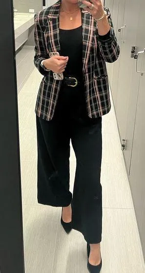 UNIQLO wide leg corduroy black high rise pants size 4! thumbnail 1