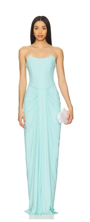 NEW Deme By Gabriella x Revolve Pearl Gown in Mint Green Size Small thumbnail 1