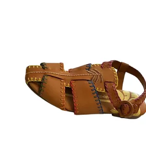 Farm Rio Womens Brown Leather Multi Color Whipstitch Fisherman Sandals 304658 thumbnail 12