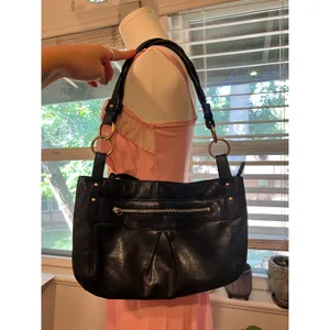 Audrey Brooke Black Genuine Soft Leather Medium Shoulder Bag thumbnail 3