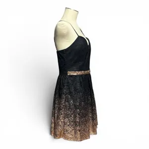 B. Darlin Mini Prom Cocktail Party Dress Lace Sequin Black Copper 15/16 thumbnail 5