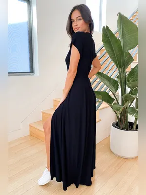 Lulus Easy for Me Navy Blue Short Sleeve Maxi Dress Size Small NWT thumbnail 3