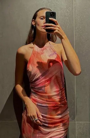 ZARA midi dres mesh fitted pink casual summer party drapped ruched tulle thumbnail 3
