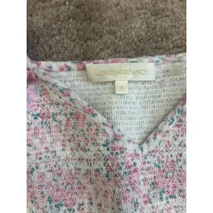 LoveShackFancy Ensley Smocked Embroidered Floral Printed Mini Dress S Fairycore thumbnail 6