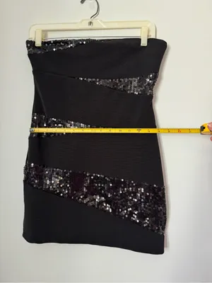 Forever 21 Strapless Black Sequin Bandage Dress thumbnail 4