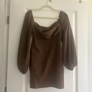 Princess Polly LILLIE LONG SLEEVE MINI DRESS BROWN size small thumbnail 5