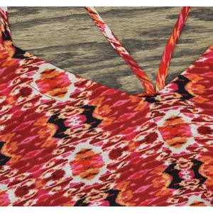 NWT Teeze Me Juniors Spaghetti Strap Tribal Bandeau Dress Fire Red Multi S thumbnail 8